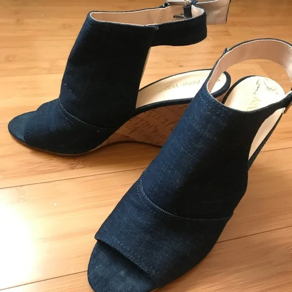 Nine West denim wedge heels - Picture 2 of 7